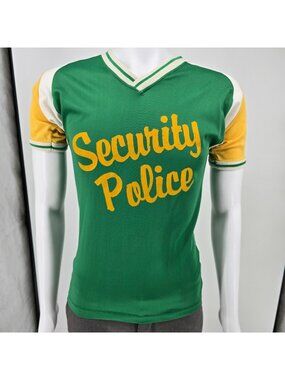 Vintage 1970s Mason "Security Police" Green/Yellow Softball Jersey (XS)